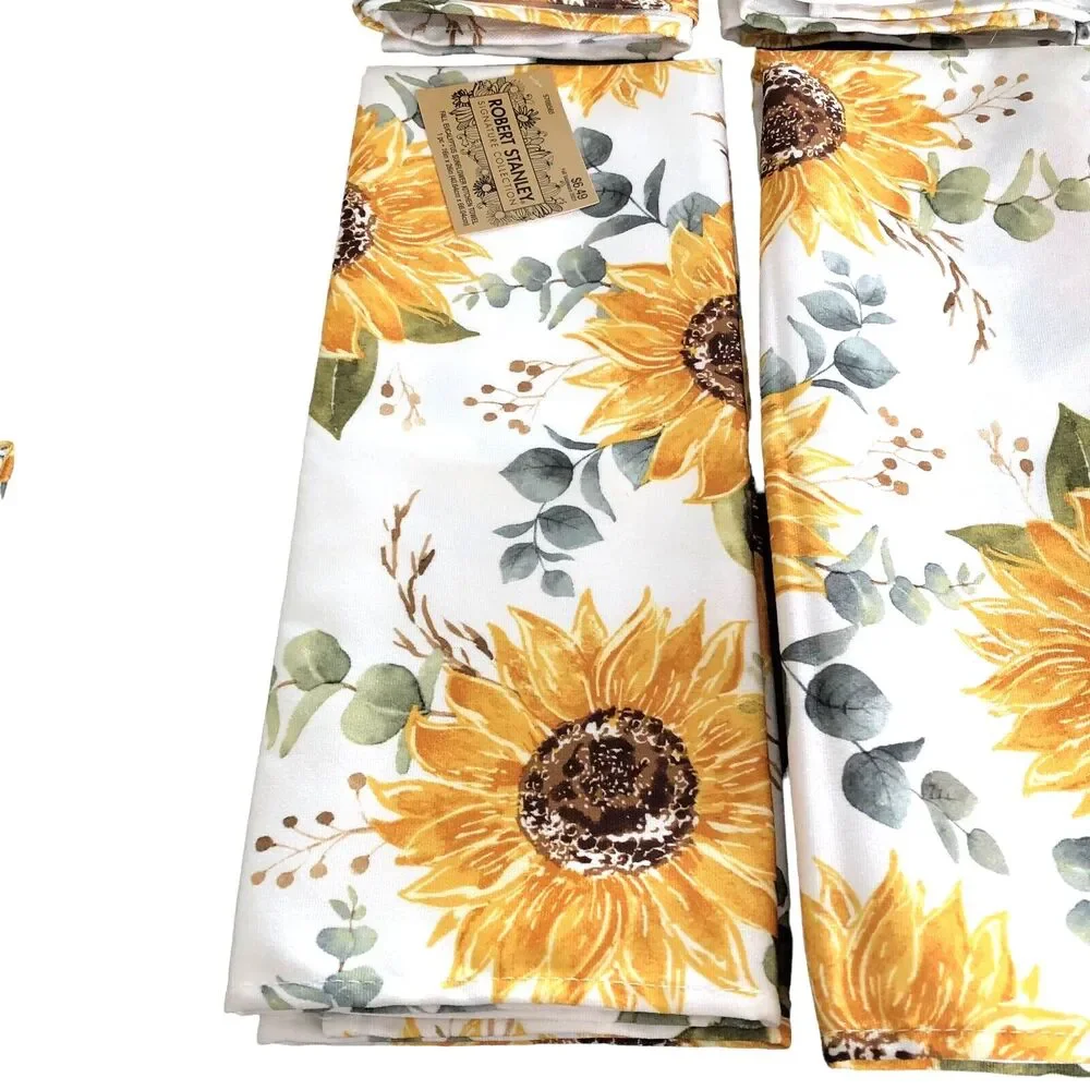 Robert Stanley 4 Napkins and Table Runner Fall Country Sun Flower Unused READ